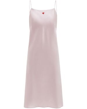 NOT JUST PAJAMA Little Heart Collection Silk Slip Dress - Purple