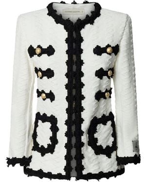 The Extreme Collection Monochrome Structured Knit Jacket - Black