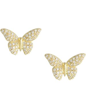 KAMARIA Diamond Butterfly Stud Earrings - Metallic