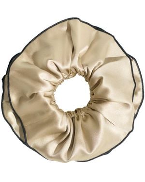 Lost Pattern Maxi Flower Double-Layer Oversized Silk Scrunchie - Metallic
