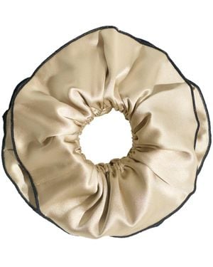 Lost Pattern Maxi Flower Double-Layer Oversized Silk Scrunchie - Metallic