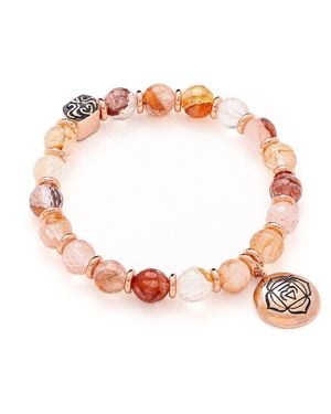 Seven Saints Rose Root Chakra Activation Bracelet, Fire Quartz, Rose - White