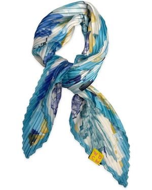 Wild Cosmos Elsa Plissé Petit Scarf - Blue