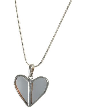 Laura Daili Neutrals Reflected Love Mirror Pendant - Metallic