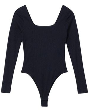 Dāl the Label Ribbed Long Sleeve Bodysuit - Blue