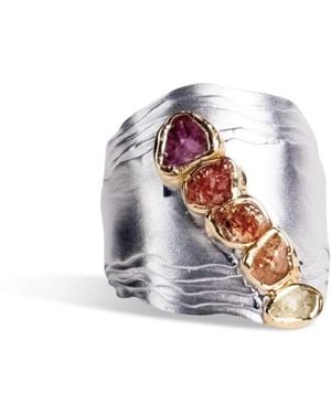 German Kabirski Stratu Mixed Stones Ring - White