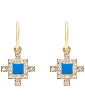 Sheida Farrokhi Minimal Flower Earrings - Blue