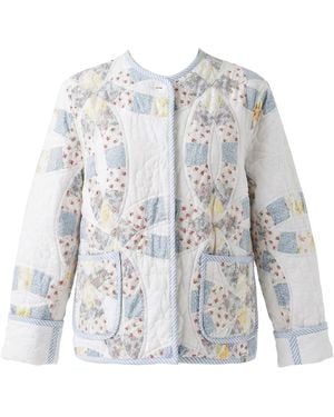 The Well Worn Chloe Jacket – Reworked Patchwork Quilt - Blue