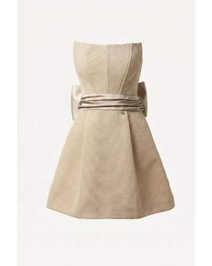 Luna Fashion House Neutrals Short Corset Dress, Melisa - Natural