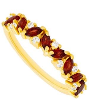 Lavani Jewels Birthstone Ring January Gold-plated Garnet Stone - Metallic