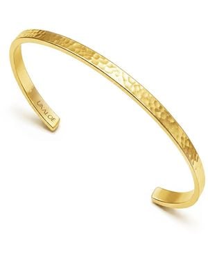 Unaloe Open Plated Rigid Bangle With Small Hammered Band – Jewellery For - Metallic
