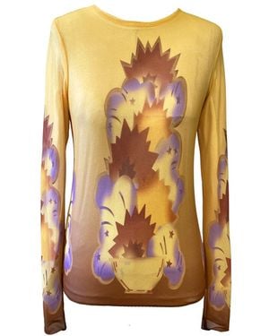 Anna Sui Sunburst Mesh Top - Yellow
