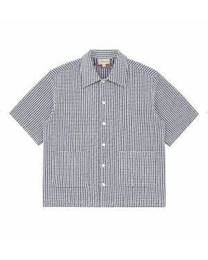 NOEND Textured Convertible Collar Shirt - Grey