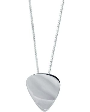 Edge Only Plectrum Pendant 60Cm Sterling - Metallic