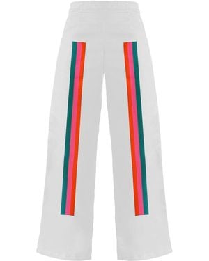 My Pair Of Jeans Sunset Embroidered Wide-Legs - White