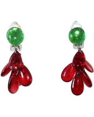 Laura Daili Cherry Dew Clip-On Earrings - Red