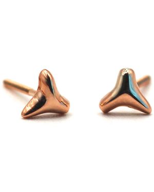 VicStoneNYC Fine Jewelry Shark Tooth Stud Earrings - Metallic