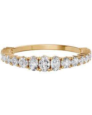 Aya Fine Jewelry 14K Graduated Oval Lab Grown Diamond Eternity Ring - Metallic