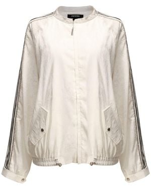 Smart and Joy Light Embossed Bomber Jacket - Natural