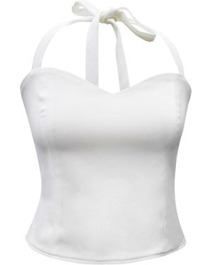 Riviera Soirée Marilyn Sweetheart Halter Top - White
