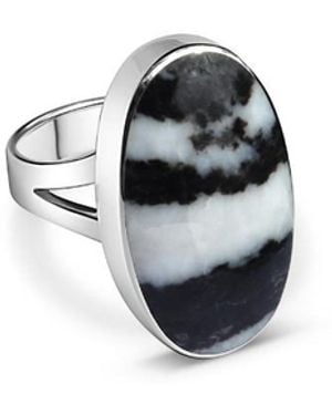 FV Jewellery La Stèle Zebra Ring - Black
