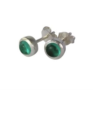 The Jewellery Store London May Birthstone Earring Studs – Emerald Gemstone - Green