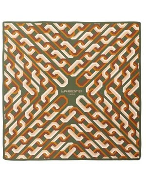 Le Parmentier Chain Motif Bandana Silk Scarf - Natural