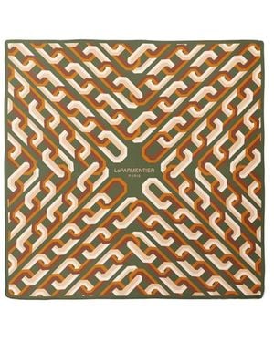Le Parmentier Chain Motif Bandana Silk Scarf - Natural