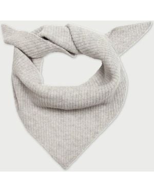 Paul James Knitwear Lambswool Ember Ribbed Triangle Scarf - White