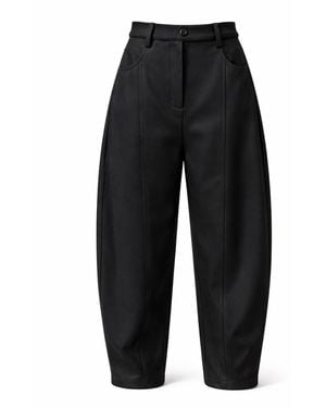 Julia Allert High Waisted Barrel Leg Pants - Black