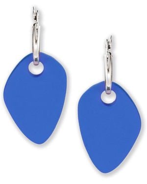 By Chavelli Modern Art Drop Charm Hoop Earrings - Blue