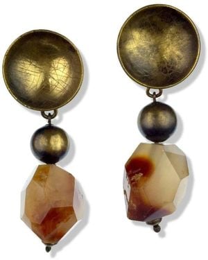 Jaredjamin Iron Bowl Clip Earrings - Green