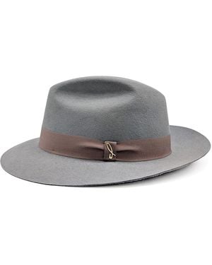 DORIA 1905 Ash Smooth Lapin Felt Fedora Hat - Grey