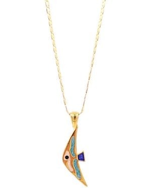 1610Istanbul Bosphorus Fish Enamel Necklace - Metallic