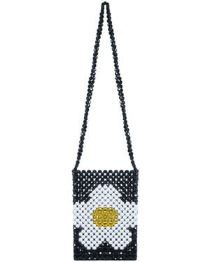 Tillie Beads Daisy Pocket Beaded Crossbody Bag - Blue