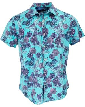 lords of harlech Scott Ocean Floral Shirt - Blue