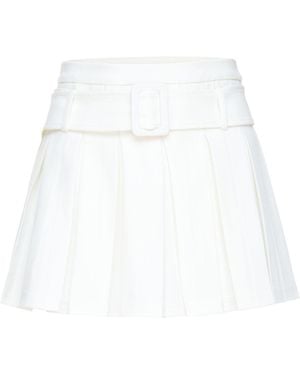 Goldie Byrd Belted Pleated Skirt - White