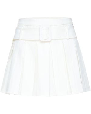 Goldie Byrd Belted Pleated Skirt - White