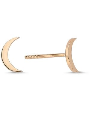 Ecce | Artisan Diamonds 14K Single Solid Crescent Earring - Metallic