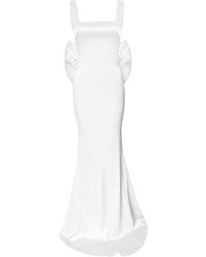 Moda Glam Angelina Oversized Bow Gown - White