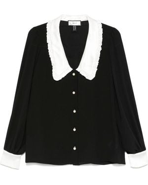 Nissa Pearl-Detail Shirt - Black