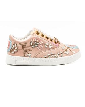 Rettrose Cora Luxury Satin Handmade Embellished Tennis Shoe - Pink