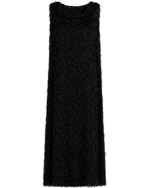 Julia Allert Sleeveless Textured Pile Midi Dress - Black