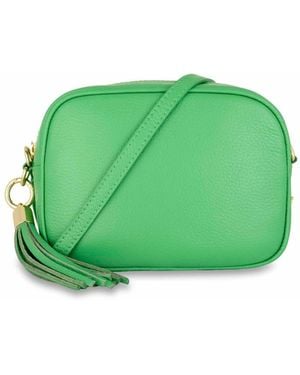 Apatchy London The Tassel Bottega Leather Crossbody Bag - Green