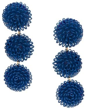 Pats Jewelry Pompom Earrings - Blue