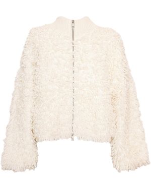 Vænn Carnaby Shaggy Zip Thru Crop Coat Milk - Natural
