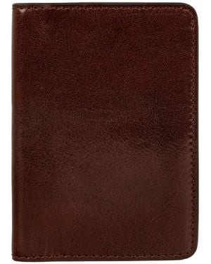 Time Resistance Small Leather Passport Holder For - Brown