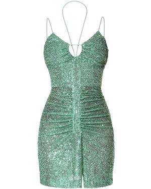 AGGI by HALEWSKI Sandra Mint Sparkle Mini Sequin Dress - Green