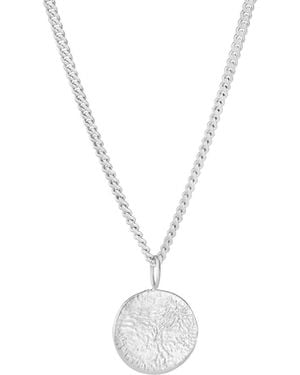 Posh Totty Designs Sterling Silver Men's Molten Disc Necklace - Metallic