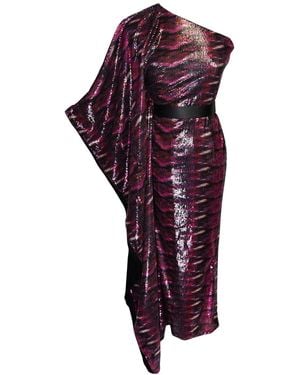 Jennafer Grace Venom One Shoulder Caftan - Purple